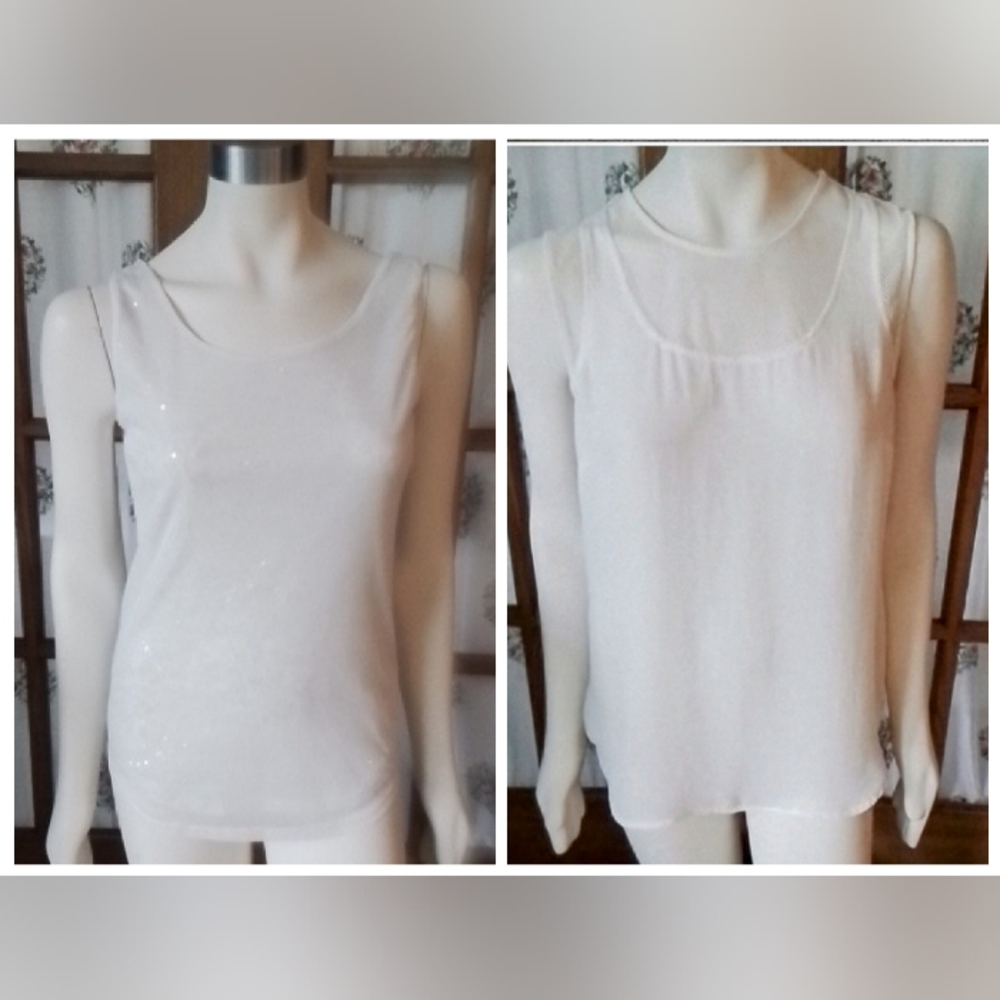 Bundle Of Two White Shells! Studio Y and CAbi, Size Small.
